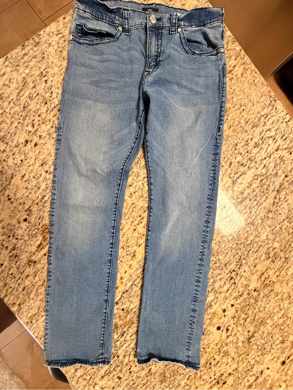 True Religion Men's Straight Jeans in Light Blue Wash